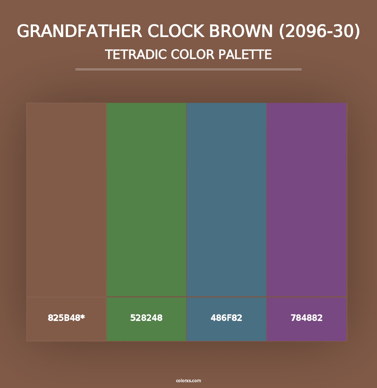 Grandfather Clock Brown (2096-30) - Tetradic Color Palette