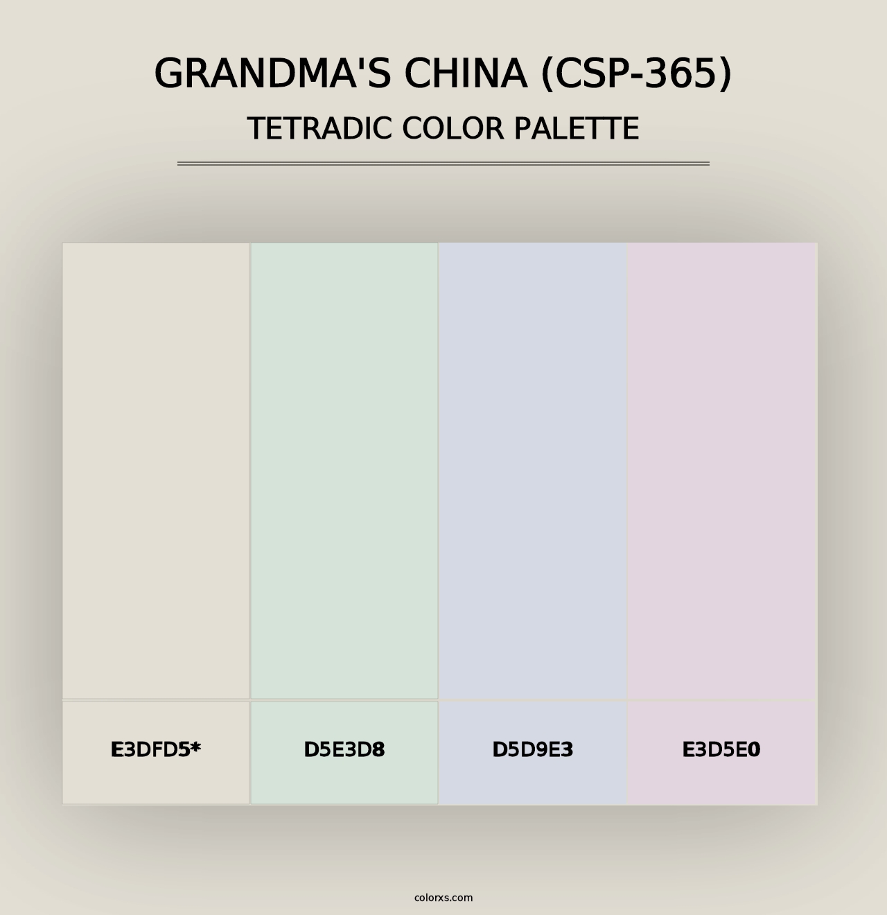 Grandma's China (CSP-365) - Tetradic Color Palette