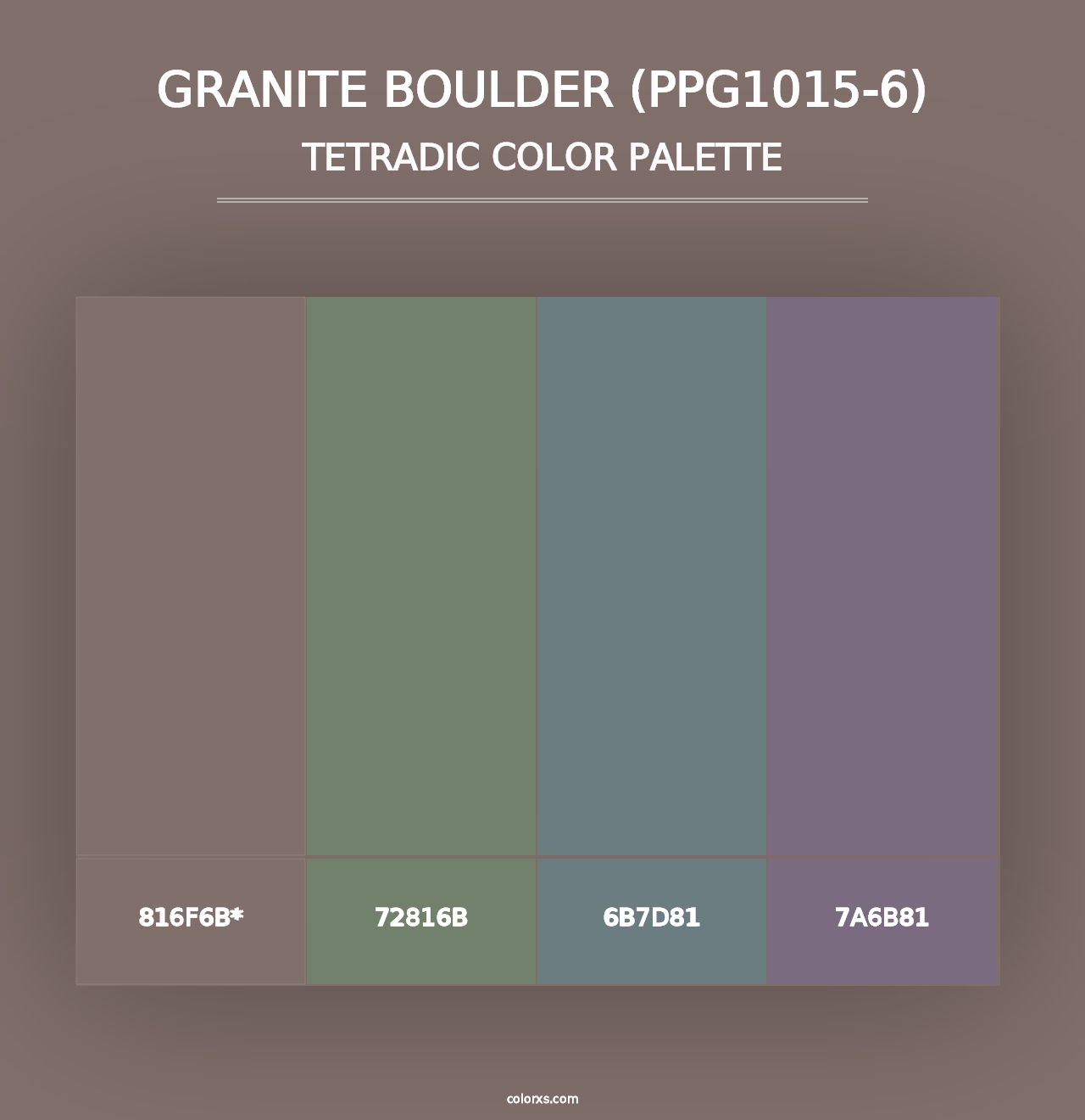 Granite Boulder (PPG1015-6) - Tetradic Color Palette