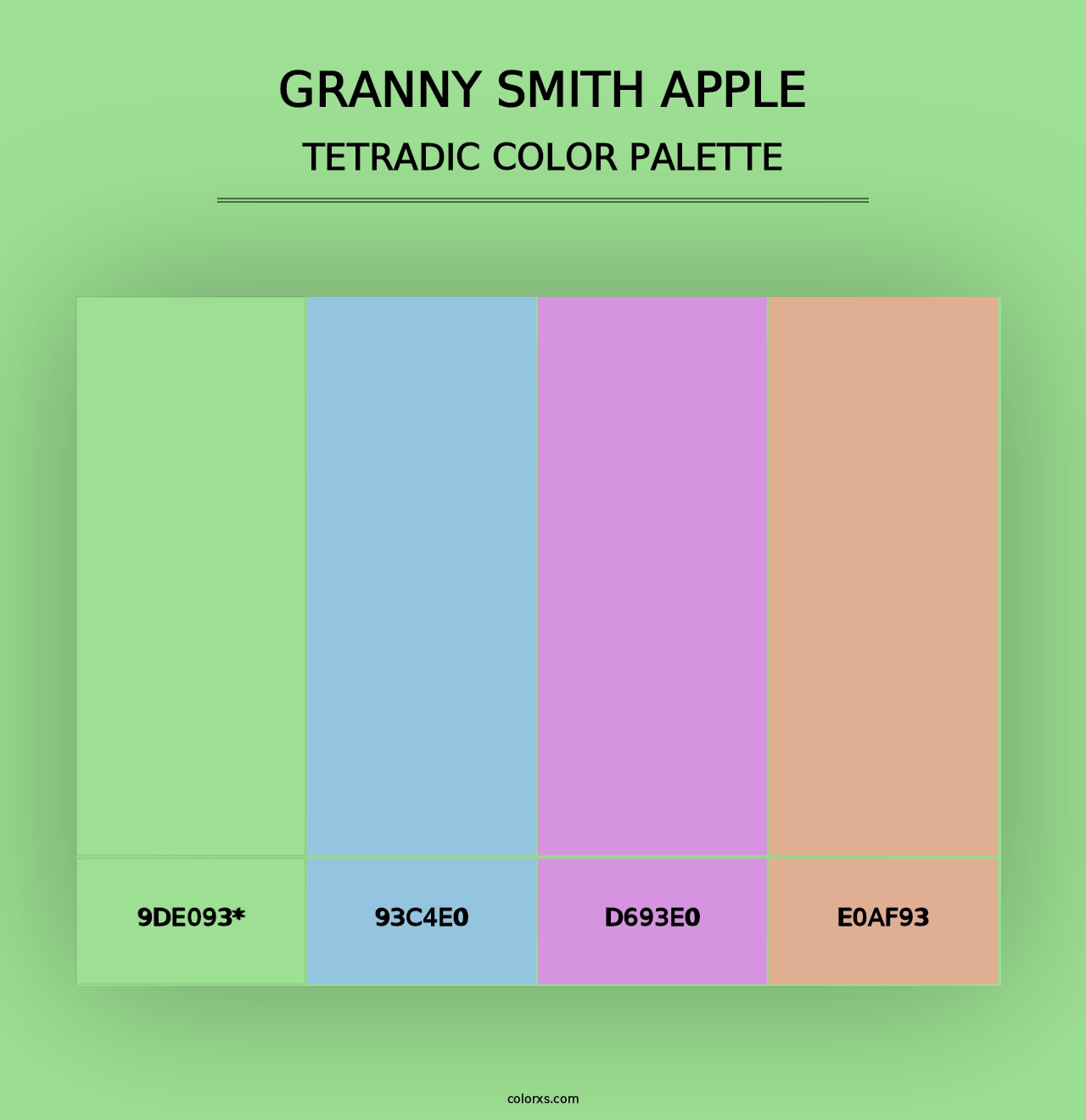 Granny Smith Apple - Tetradic Color Palette