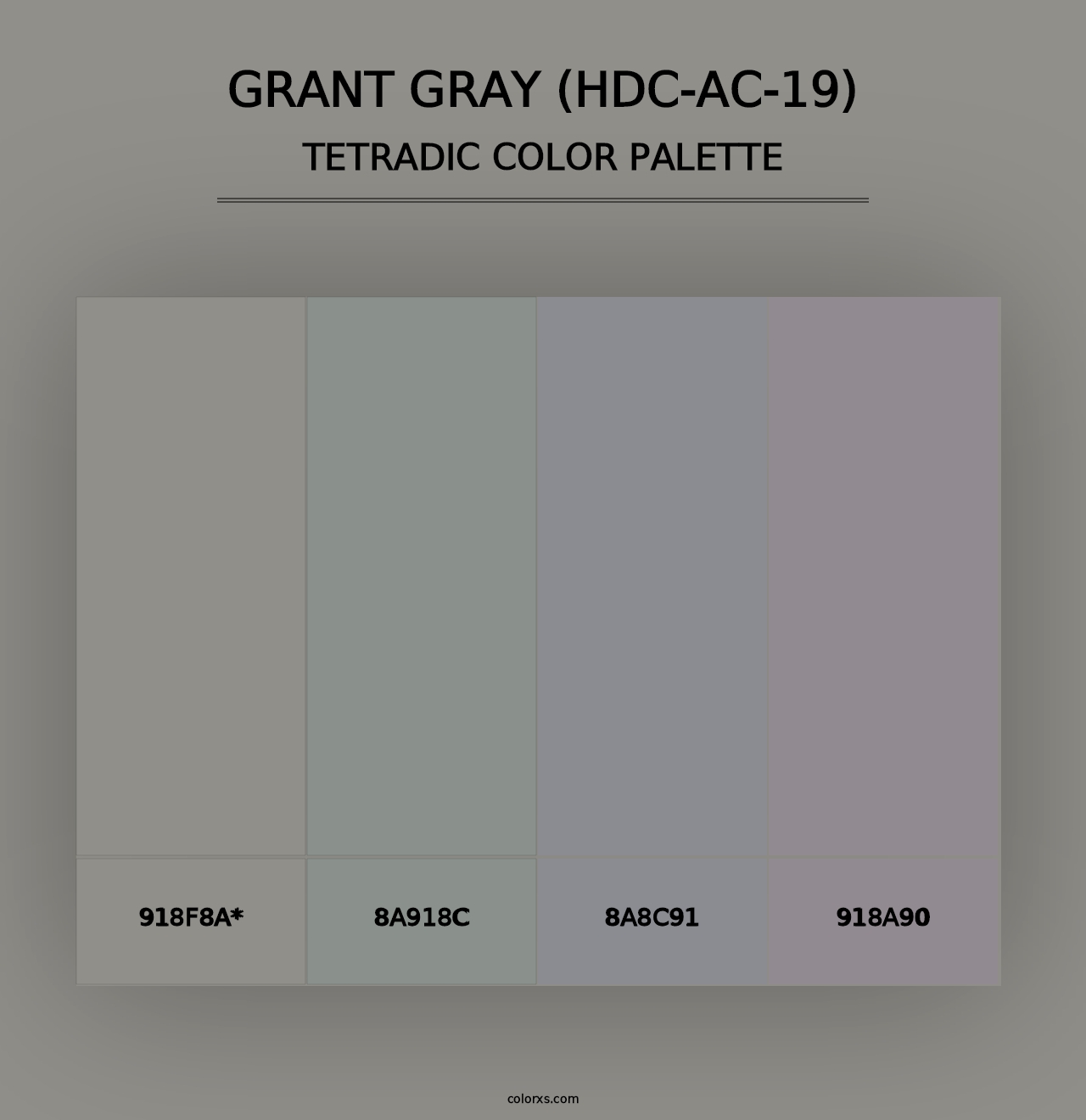 Grant Gray (HDC-AC-19) - Tetradic Color Palette