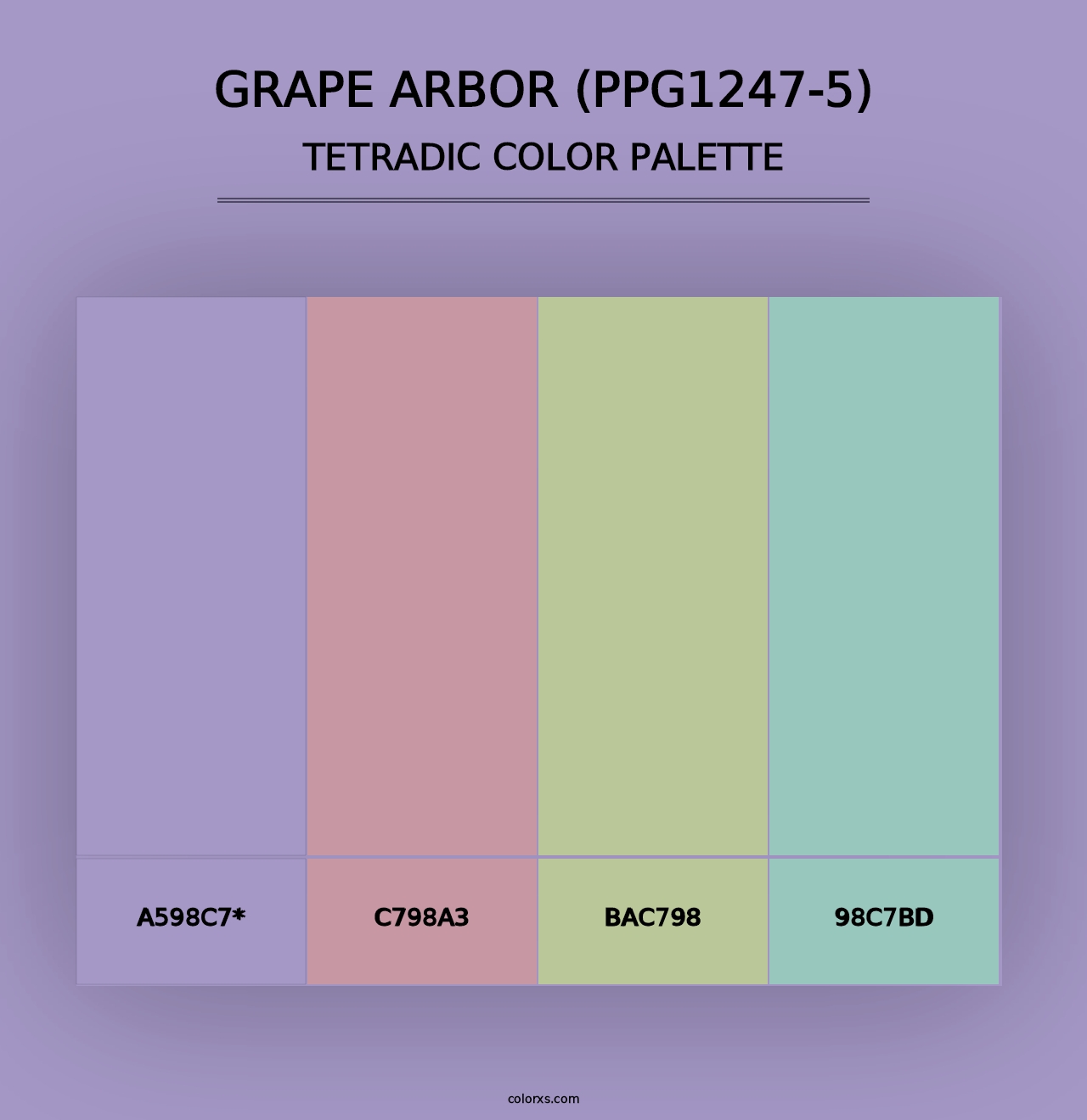 Grape Arbor (PPG1247-5) - Tetradic Color Palette