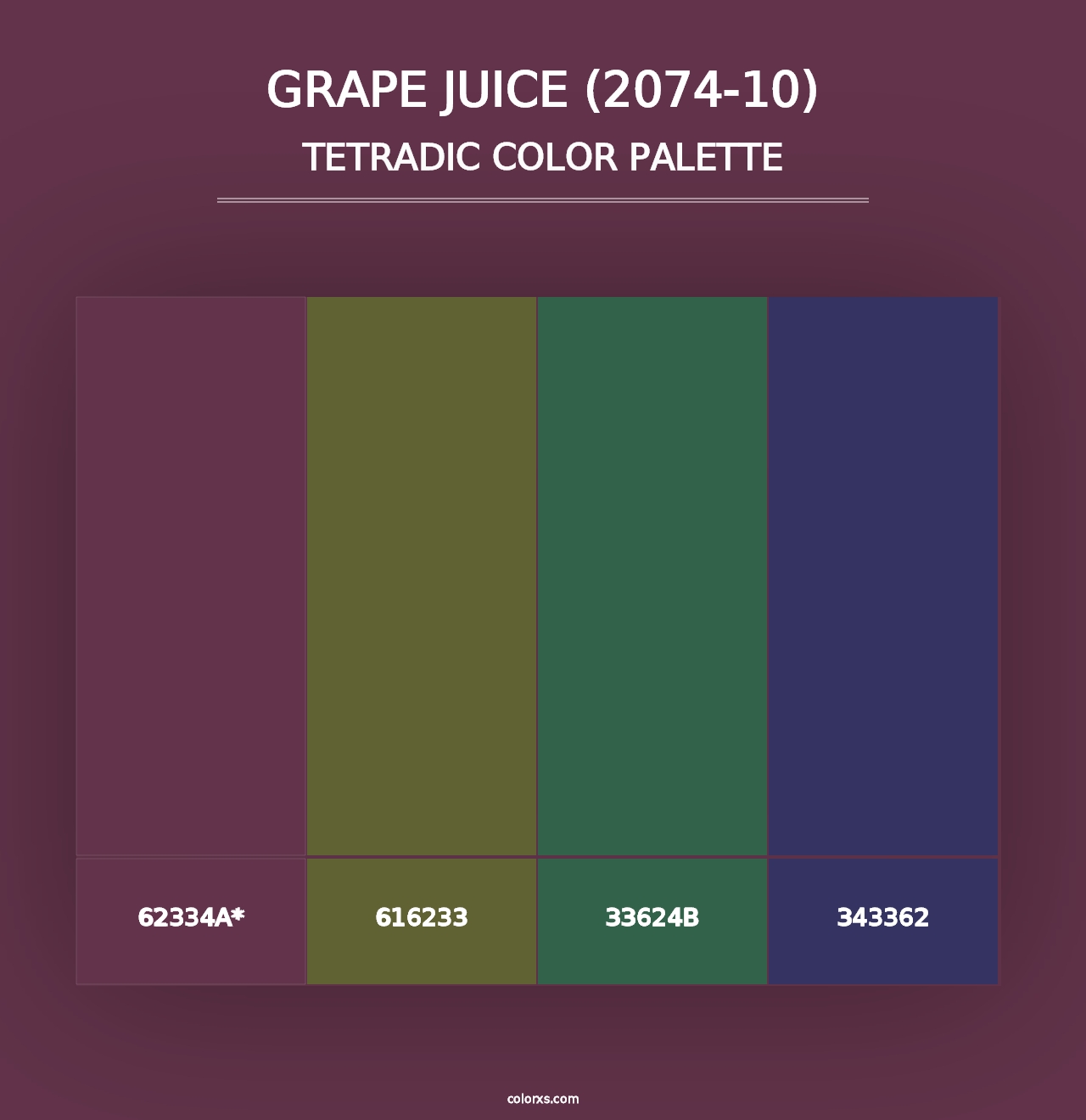 Grape Juice (2074-10) - Tetradic Color Palette