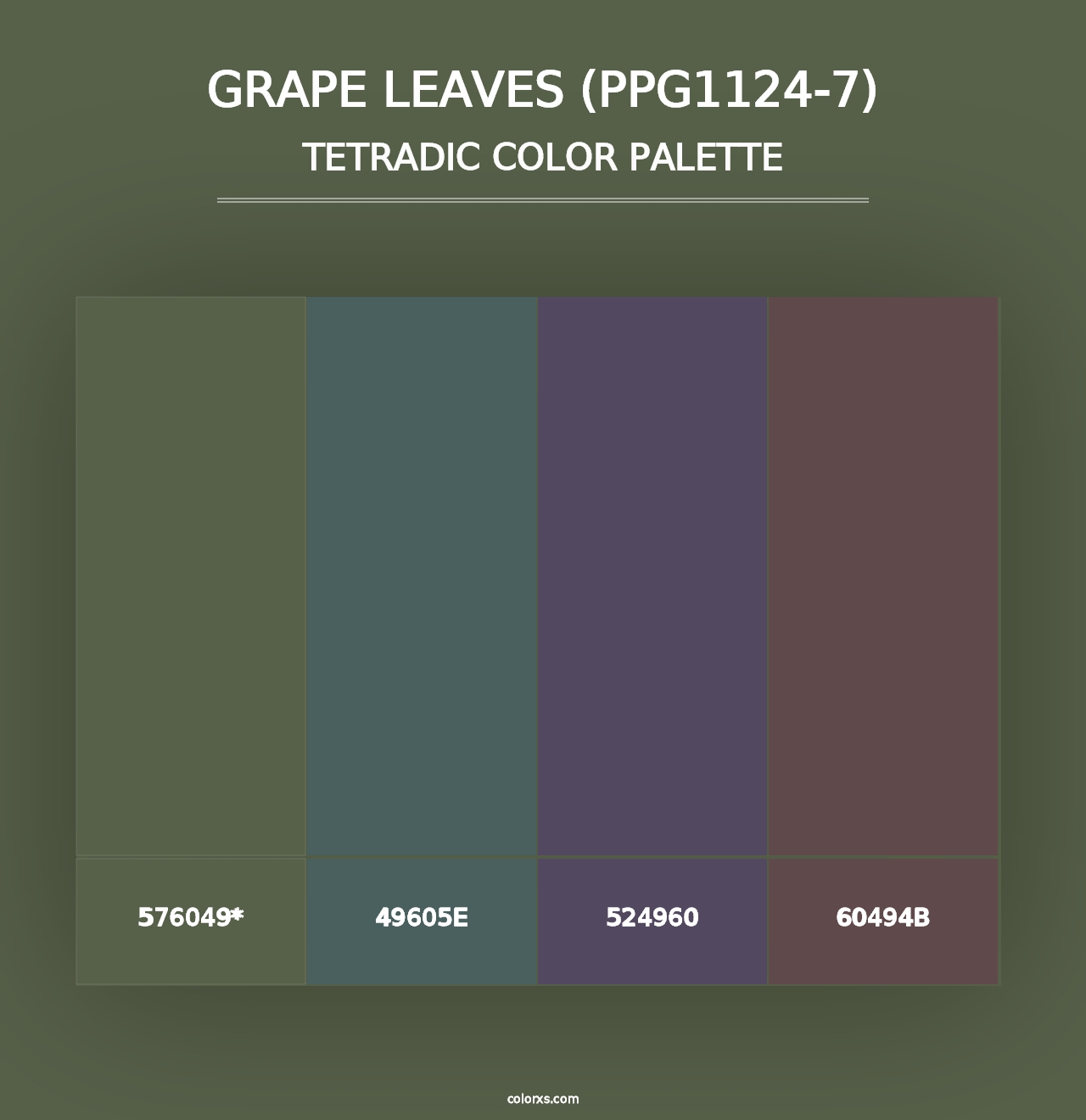 Grape Leaves (PPG1124-7) - Tetradic Color Palette