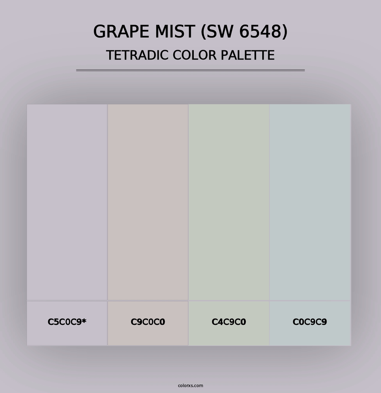 Grape Mist (SW 6548) - Tetradic Color Palette