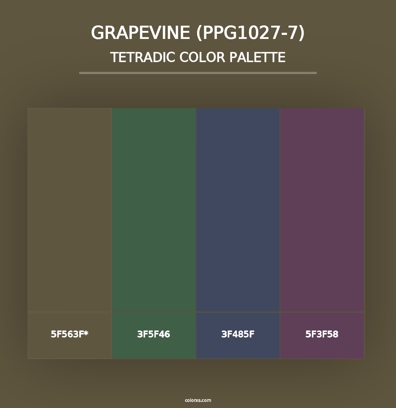 Grapevine (PPG1027-7) - Tetradic Color Palette