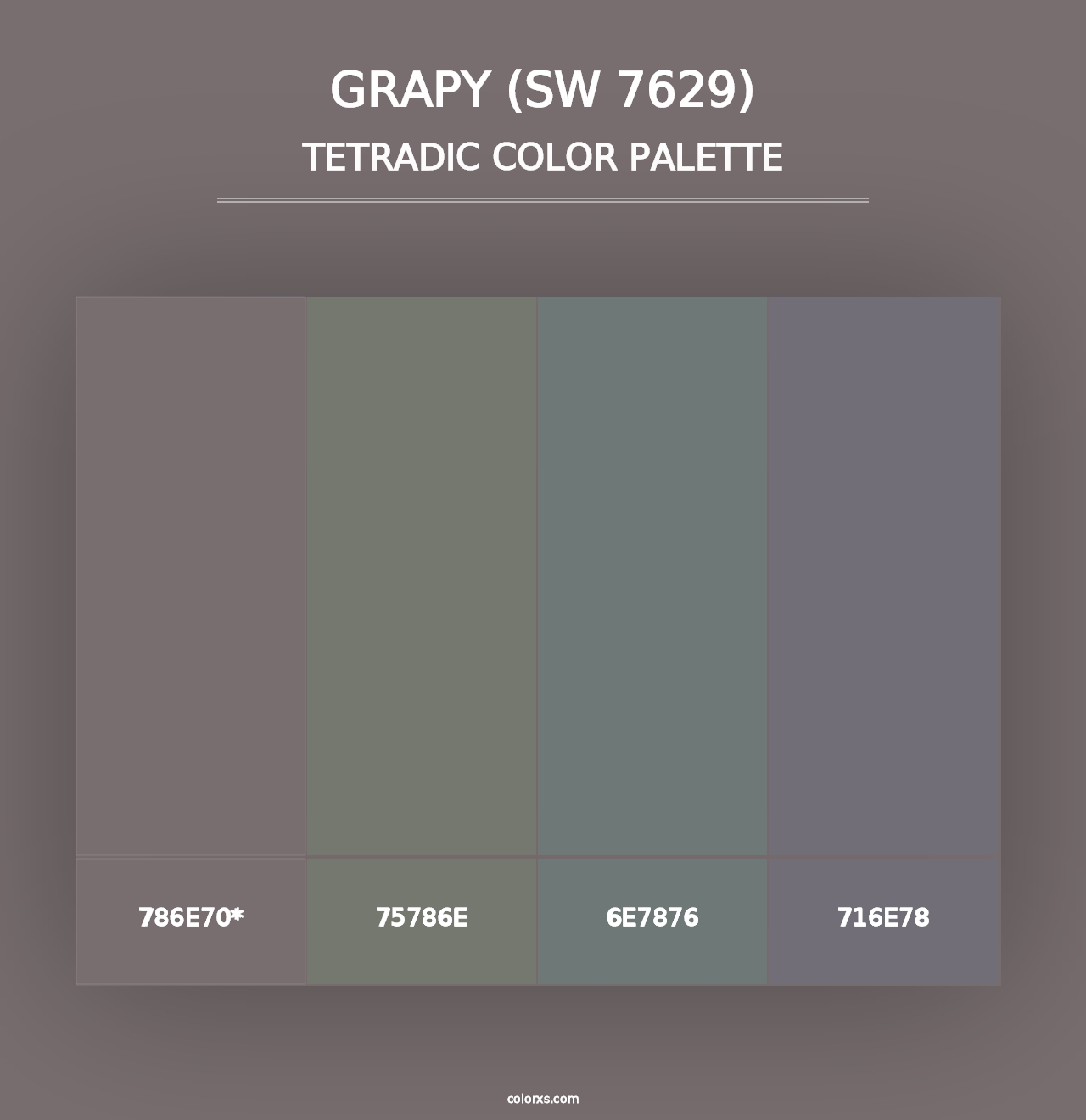 Grapy (SW 7629) - Tetradic Color Palette