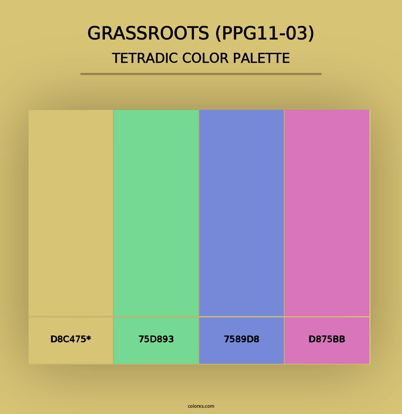 Grassroots (PPG11-03) - Tetradic Color Palette