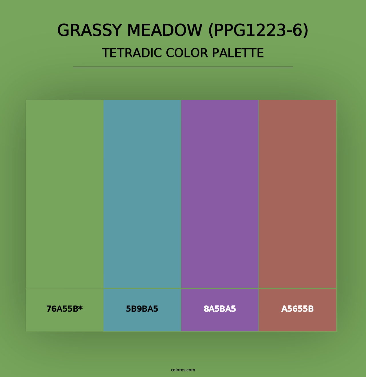 Grassy Meadow (PPG1223-6) - Tetradic Color Palette