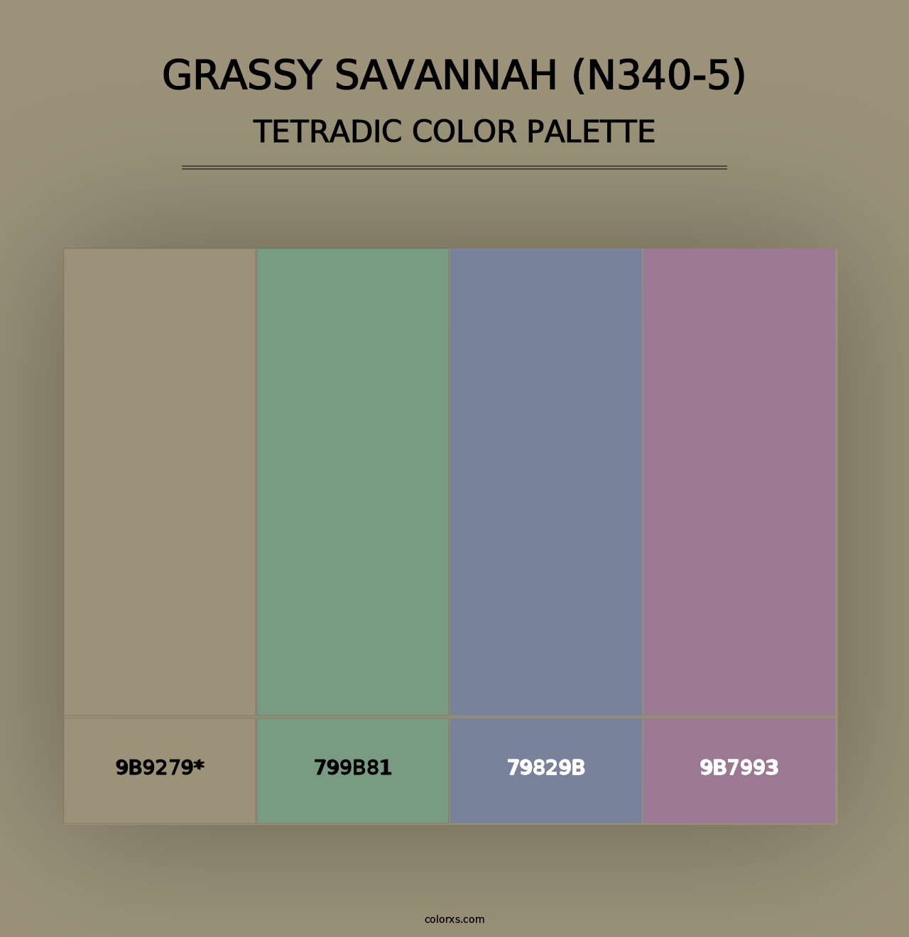 Grassy Savannah (N340-5) - Tetradic Color Palette