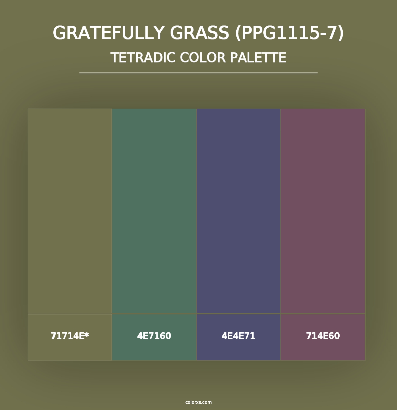 Gratefully Grass (PPG1115-7) - Tetradic Color Palette