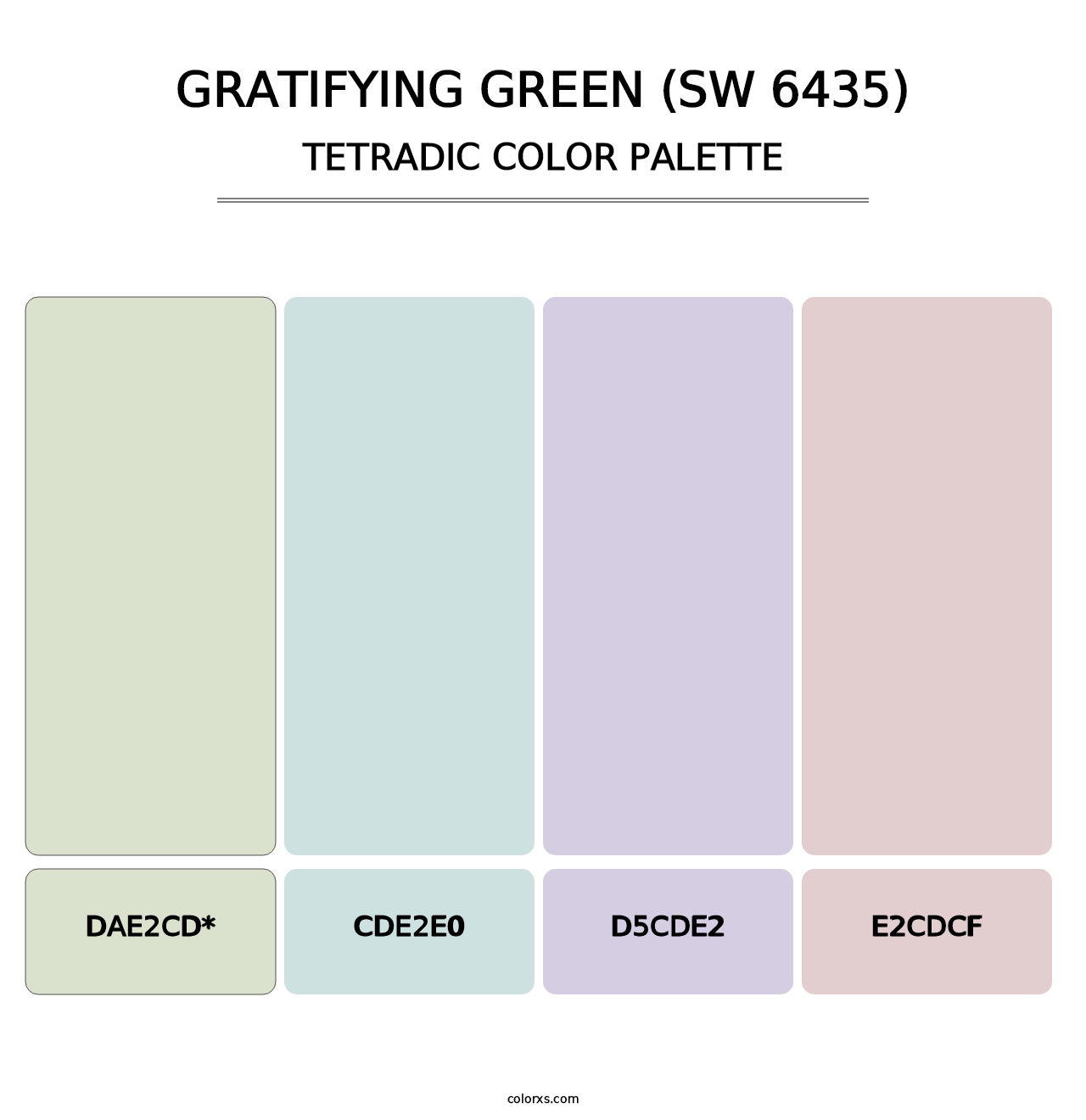 Gratifying Green (SW 6435) - Tetradic Color Palette