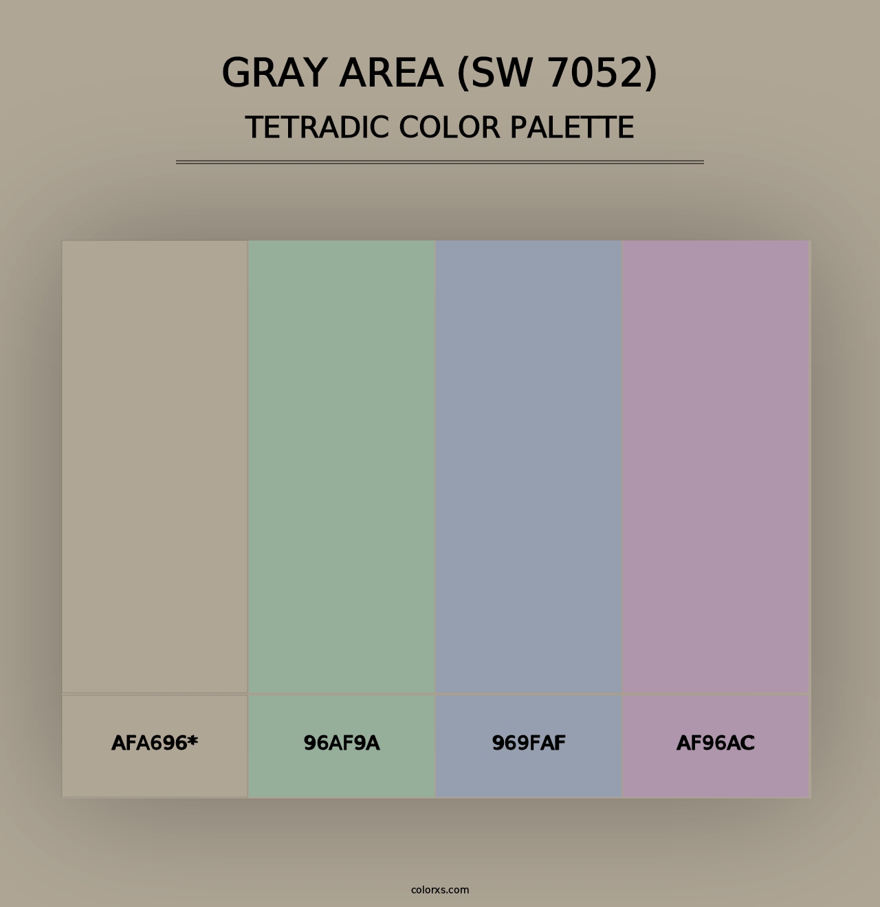 Gray Area (SW 7052) - Tetradic Color Palette