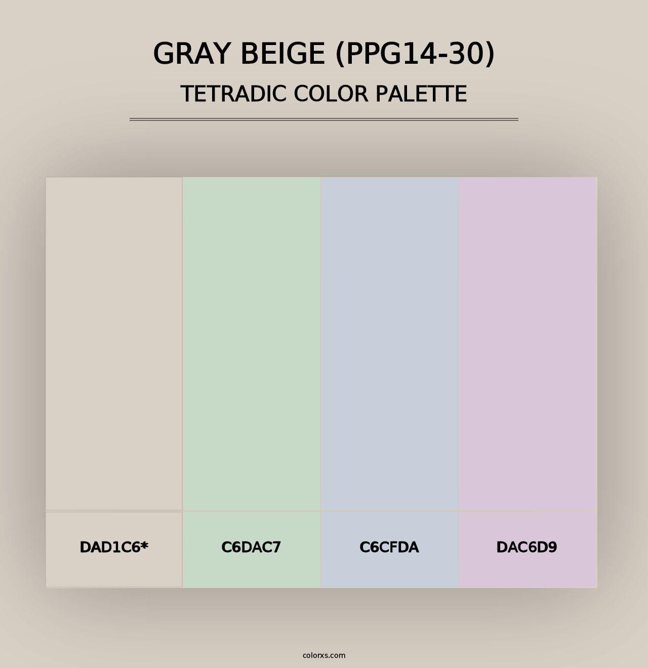 Gray Beige (PPG14-30) - Tetradic Color Palette