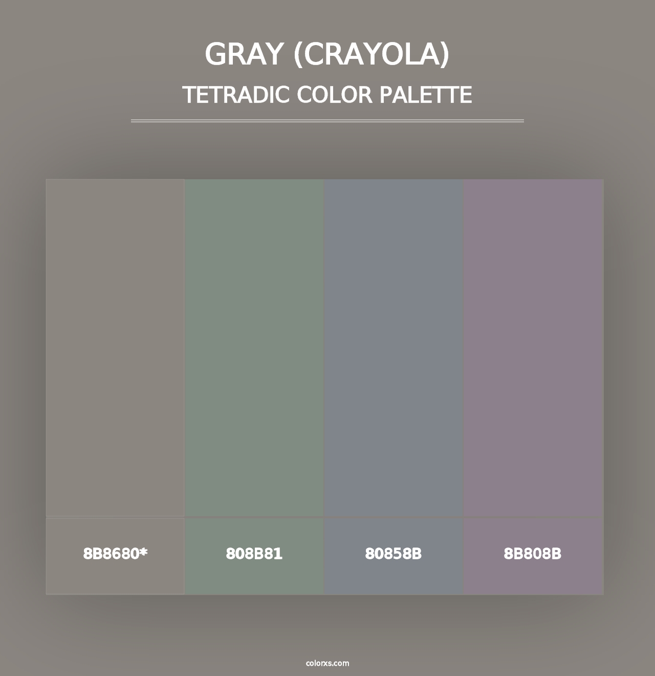 Gray (Crayola) - Tetradic Color Palette