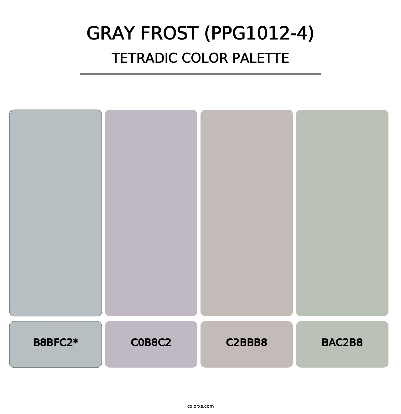 Gray Frost (PPG1012-4) - Tetradic Color Palette