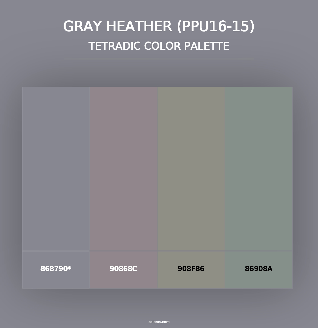 Gray Heather (PPU16-15) - Tetradic Color Palette