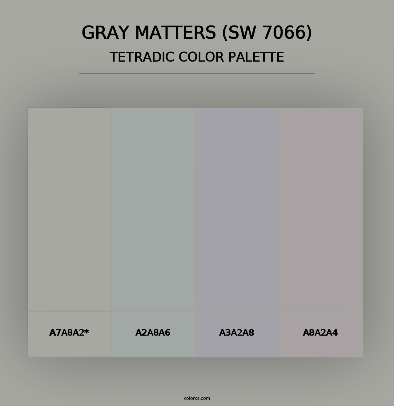 Gray Matters (SW 7066) - Tetradic Color Palette