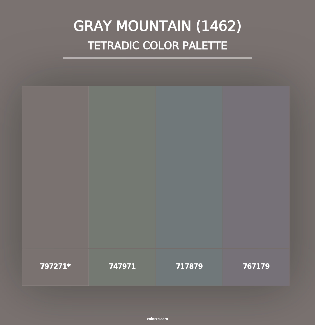 Gray Mountain (1462) - Tetradic Color Palette