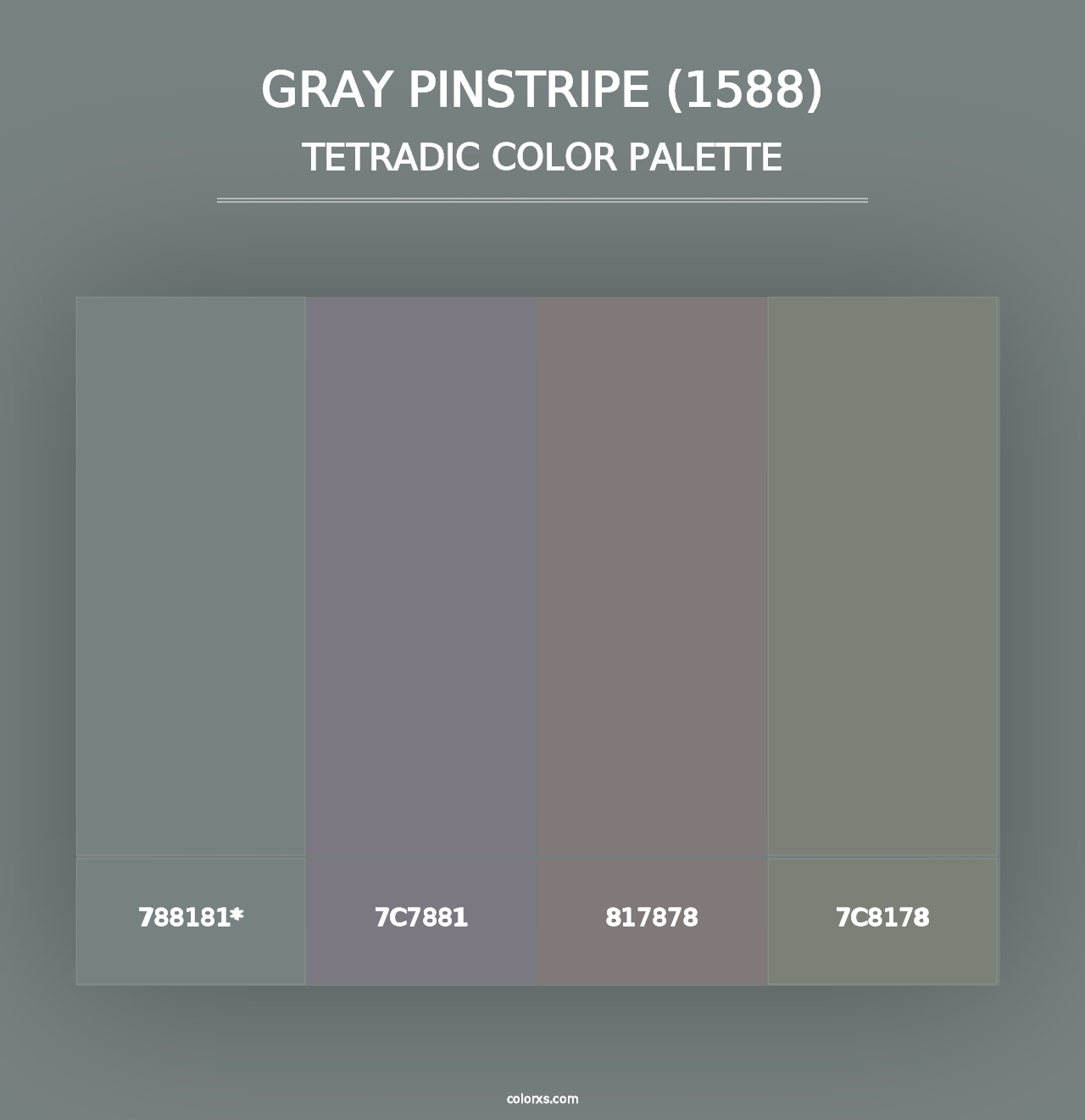 Gray Pinstripe (1588) - Tetradic Color Palette