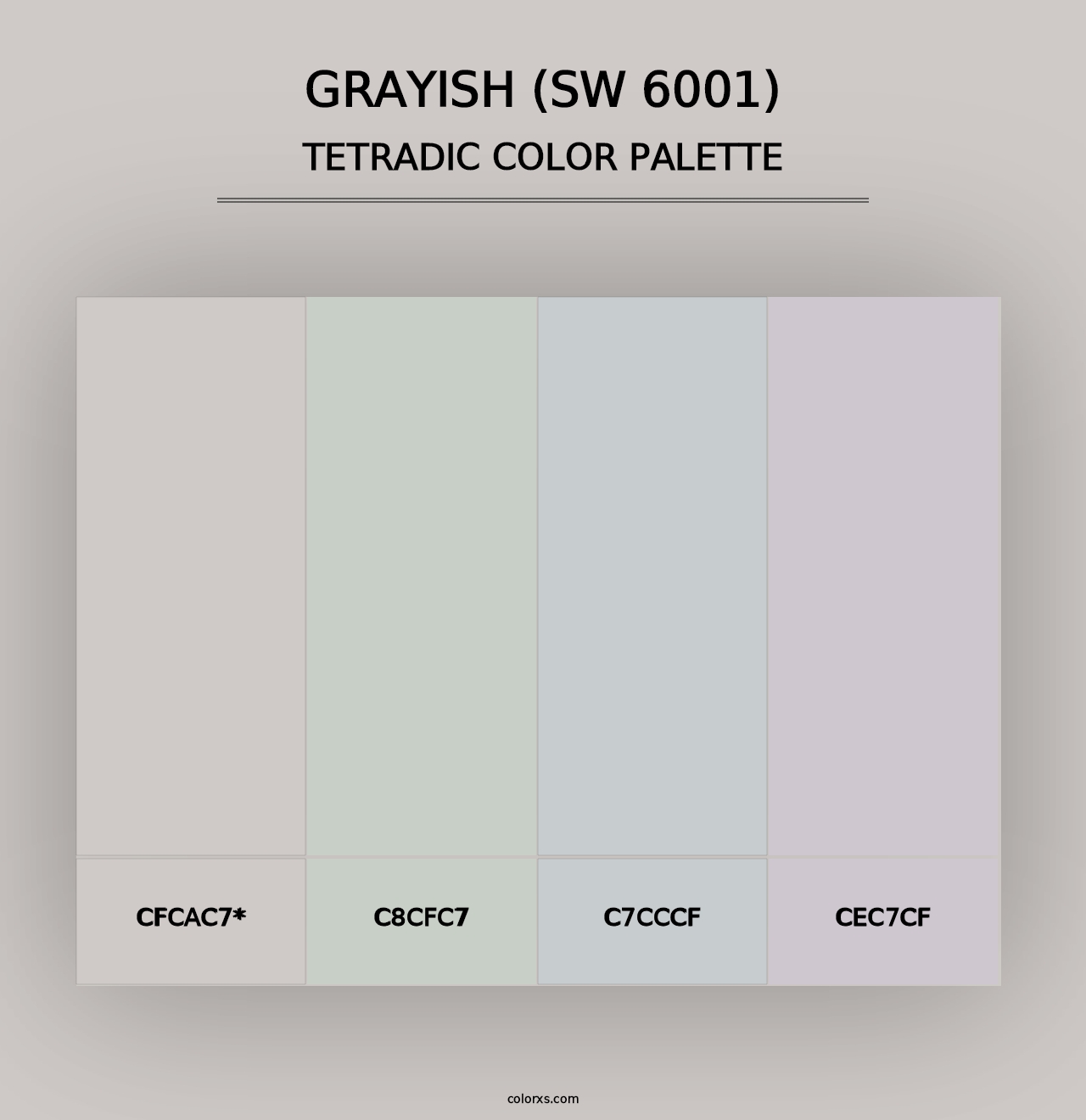 Grayish (SW 6001) - Tetradic Color Palette