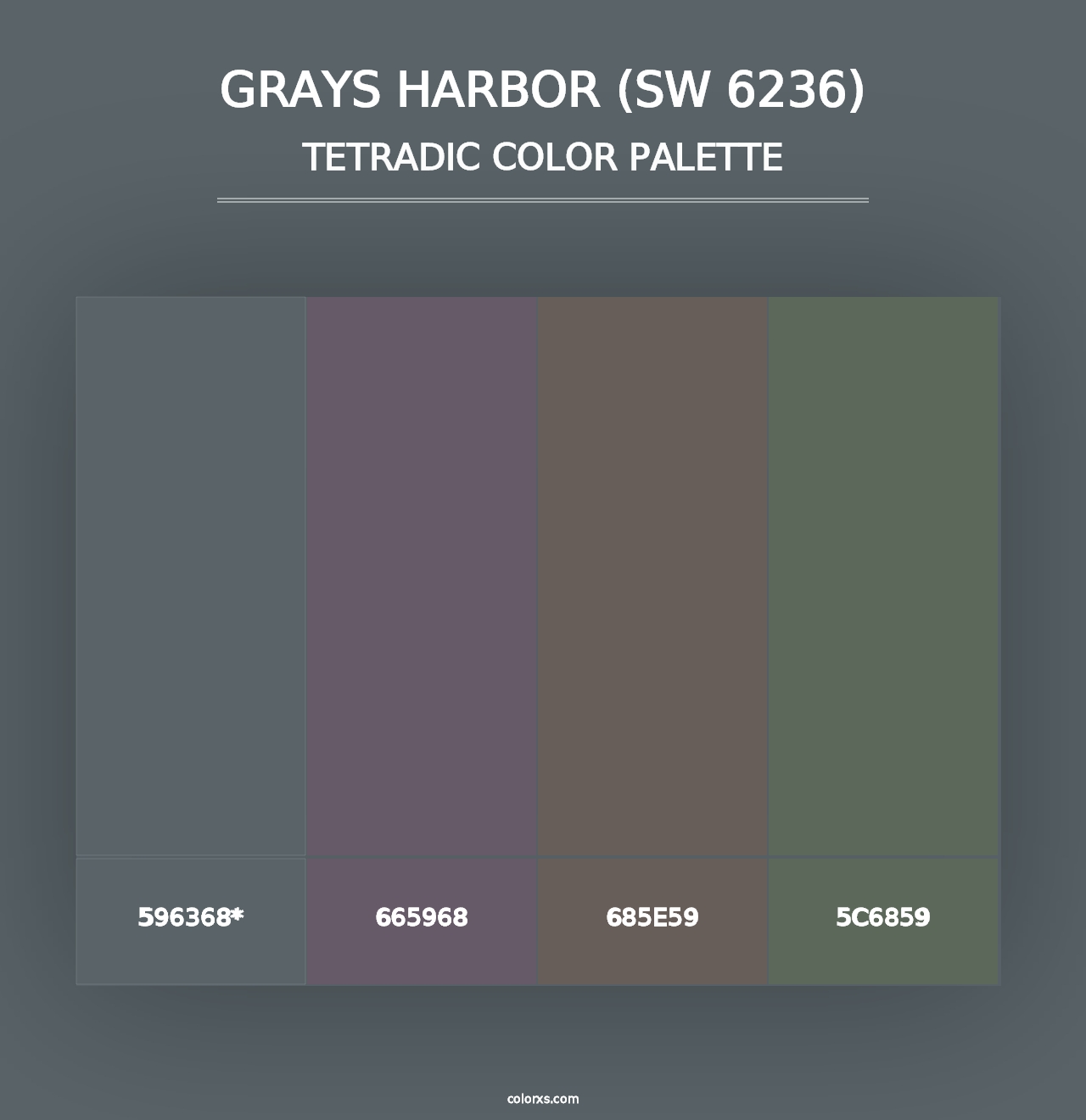 Grays Harbor (SW 6236) - Tetradic Color Palette