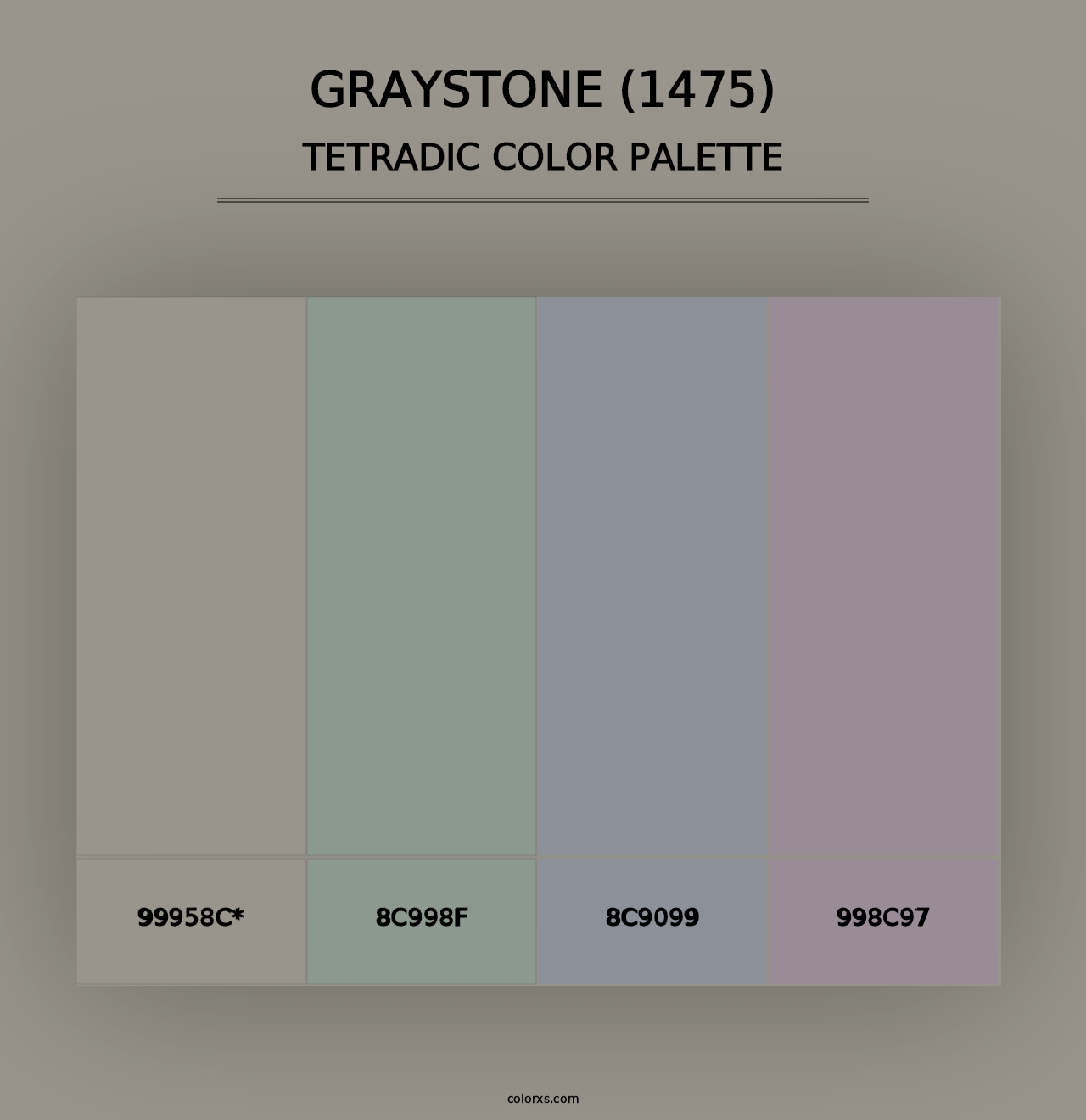 Graystone (1475) - Tetradic Color Palette