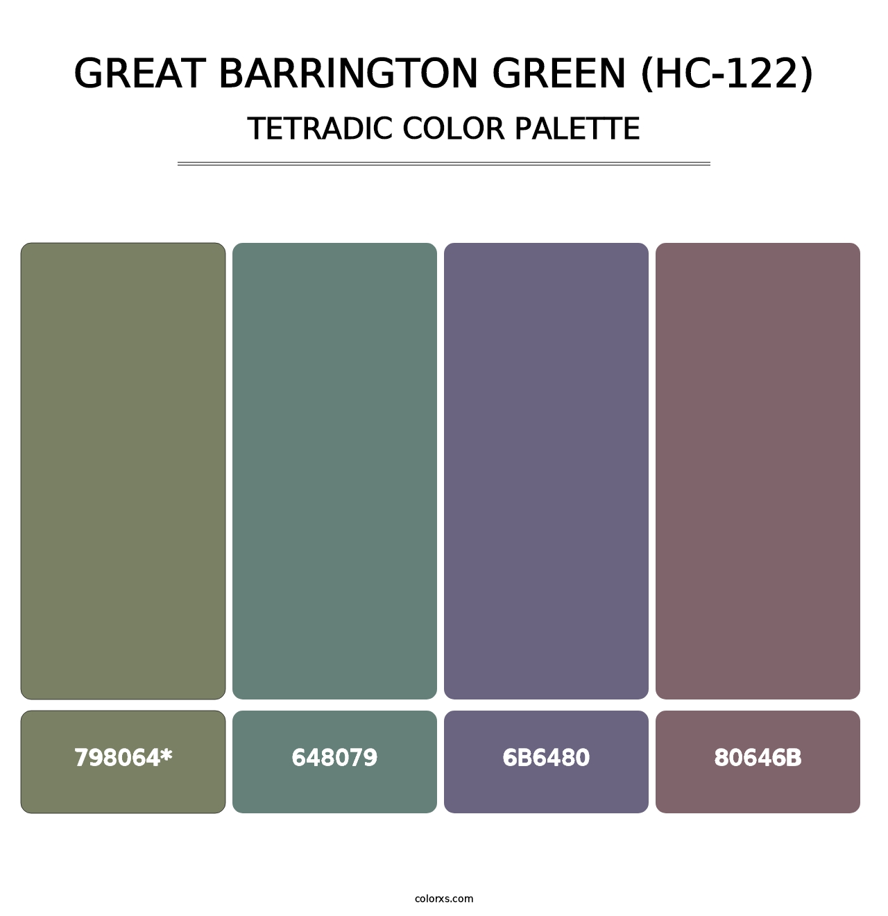 Great Barrington Green (HC-122) - Tetradic Color Palette