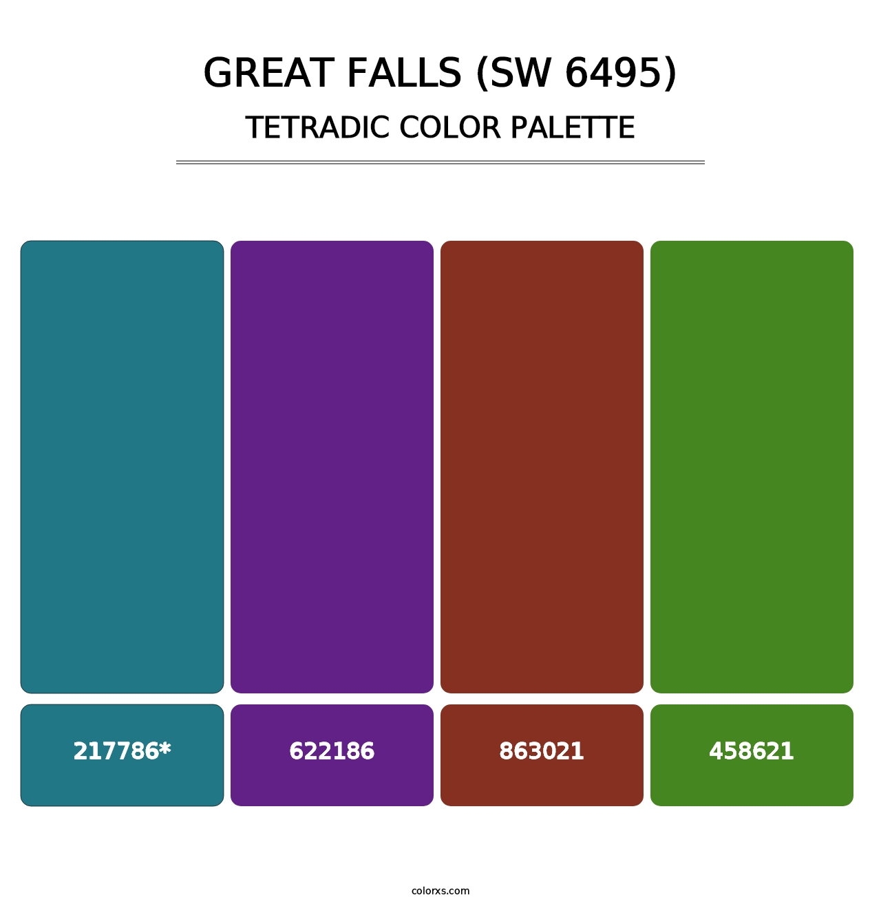 Great Falls (SW 6495) - Tetradic Color Palette