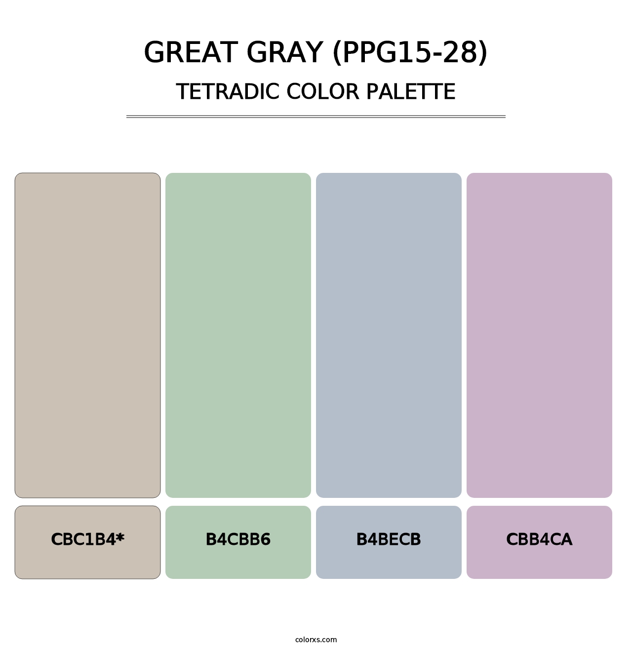 Great Gray (PPG15-28) - Tetradic Color Palette