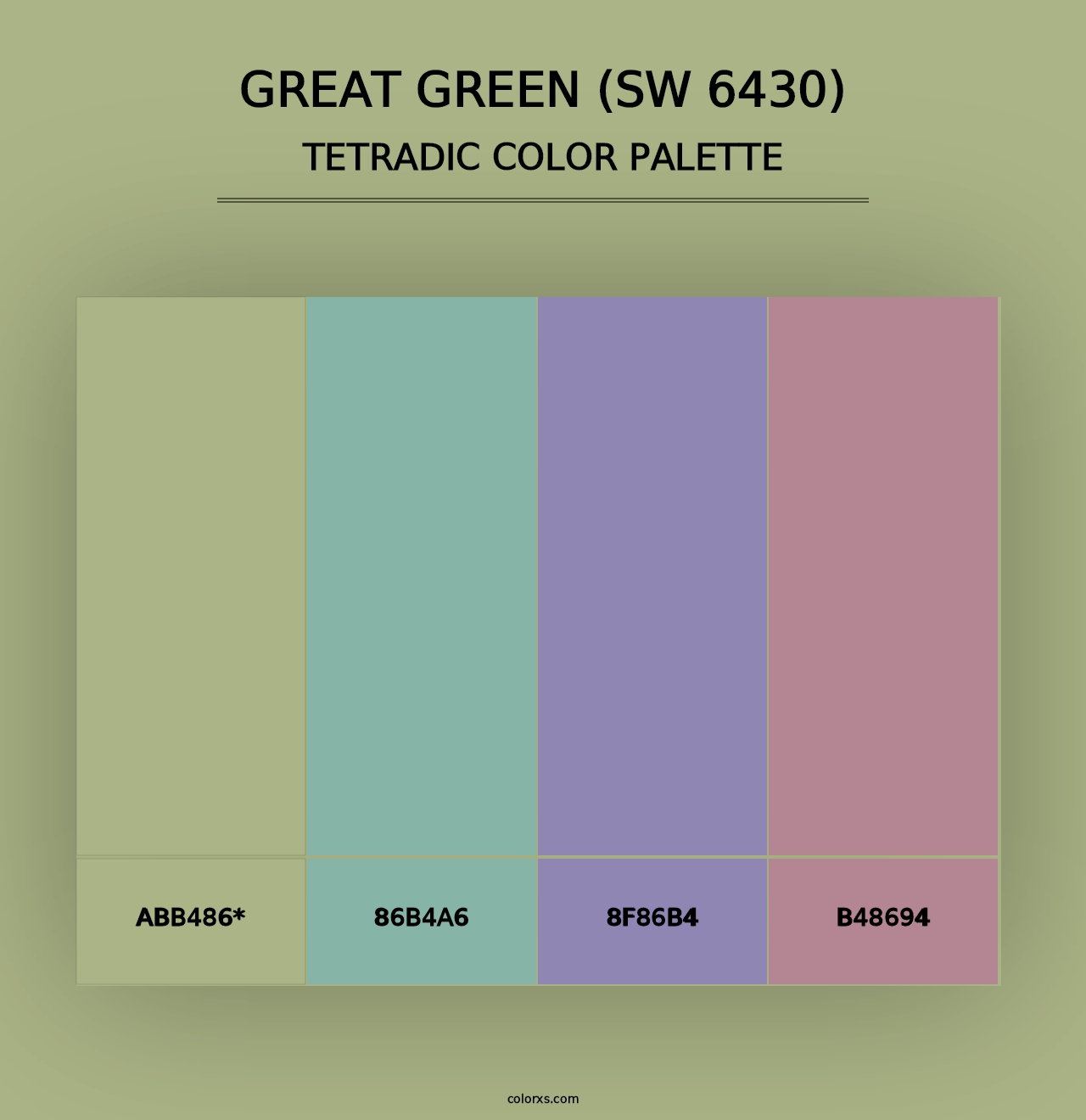 Great Green (SW 6430) - Tetradic Color Palette