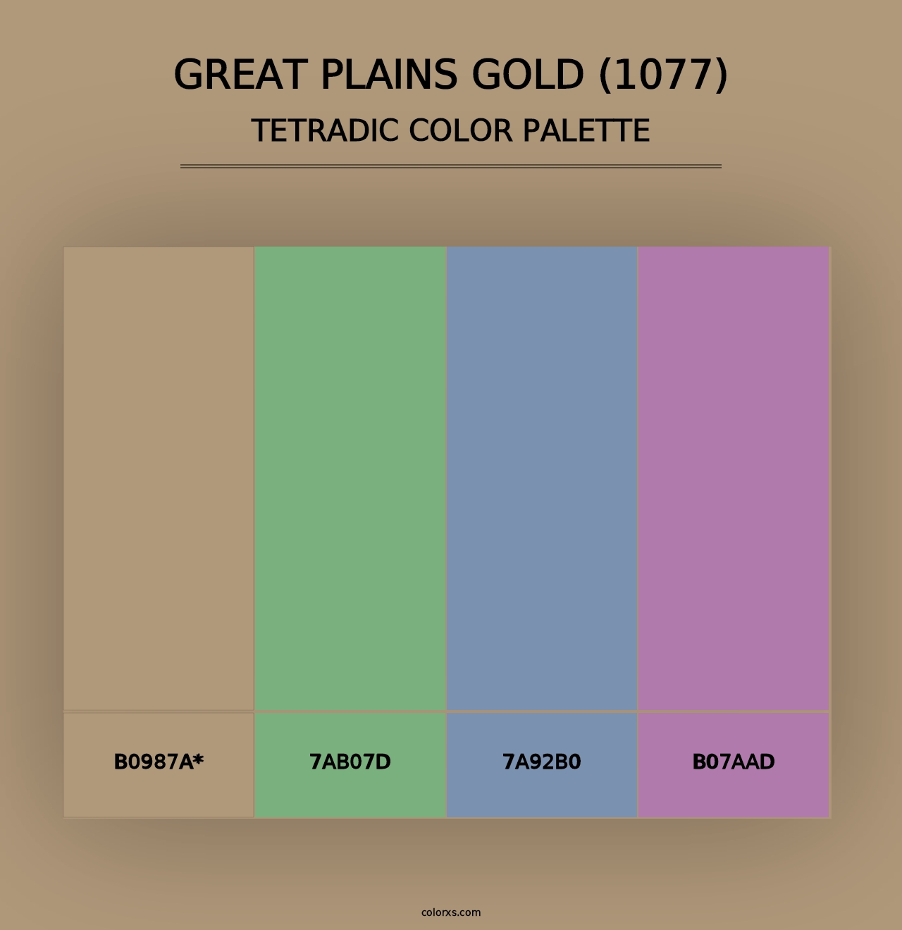 Great Plains Gold (1077) - Tetradic Color Palette