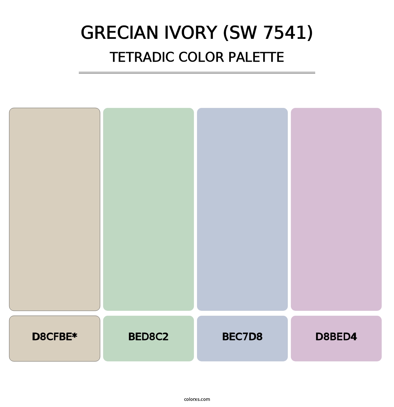 Grecian Ivory (SW 7541) - Tetradic Color Palette