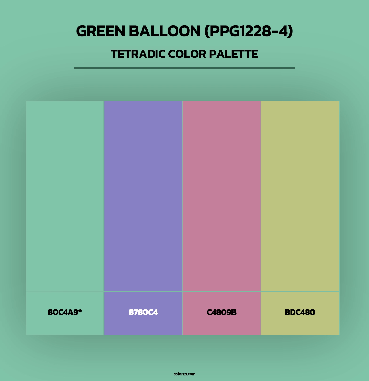 Green Balloon (PPG1228-4) - Tetradic Color Palette