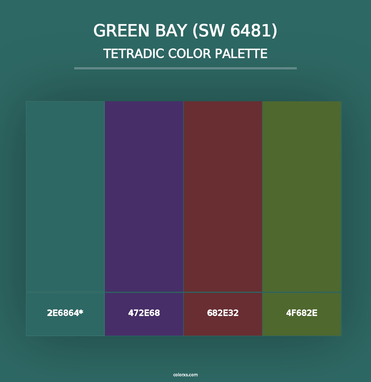 Green Bay (SW 6481) - Tetradic Color Palette