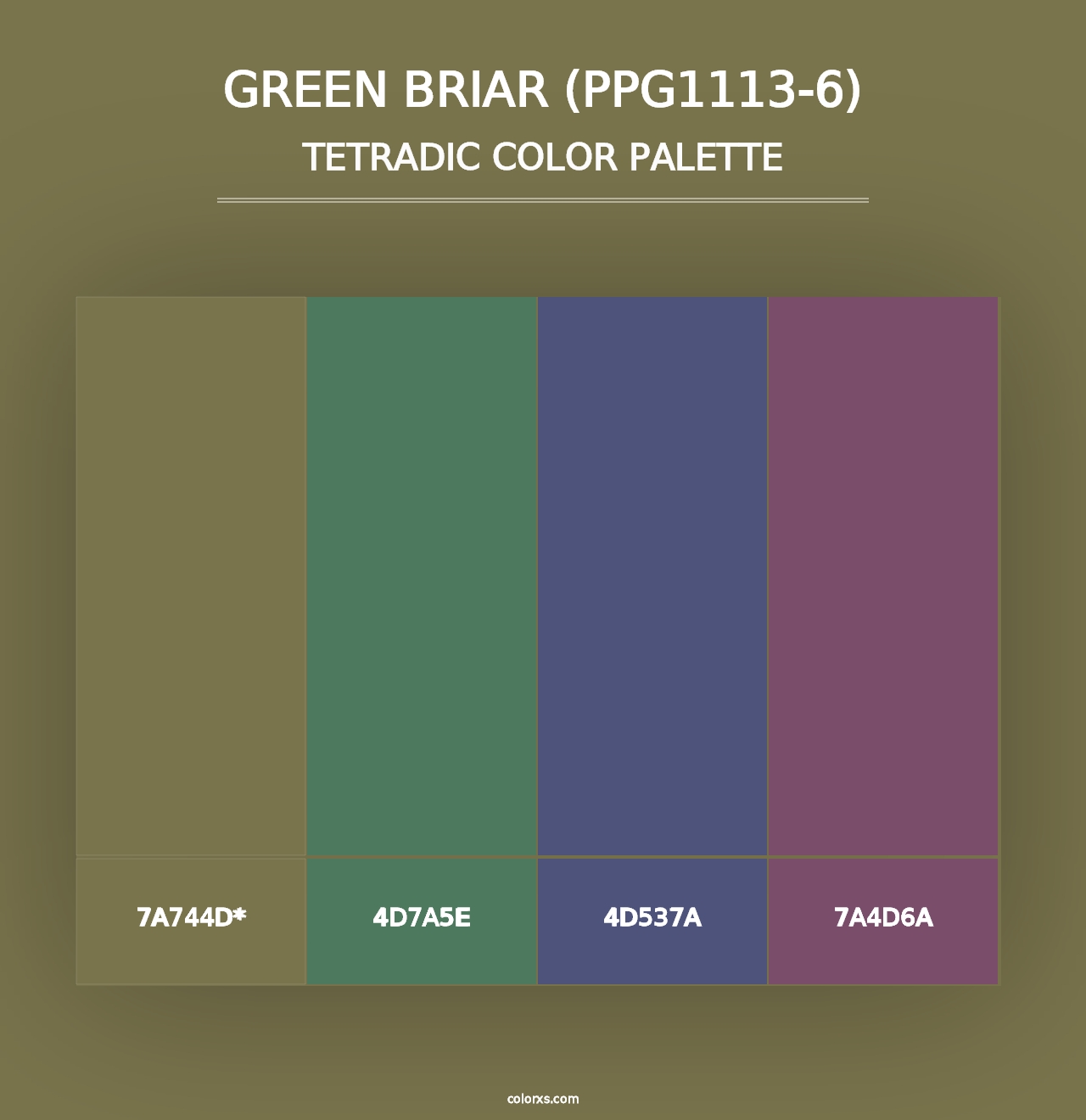 Green Briar (PPG1113-6) - Tetradic Color Palette