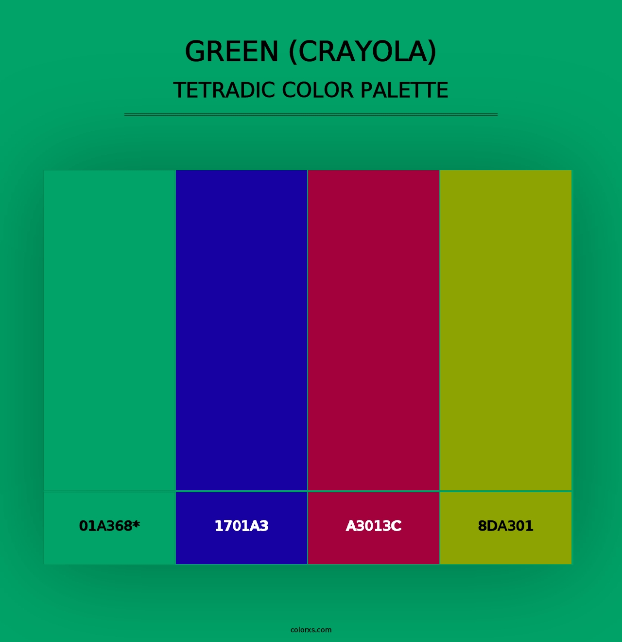 Green (Crayola) - Tetradic Color Palette