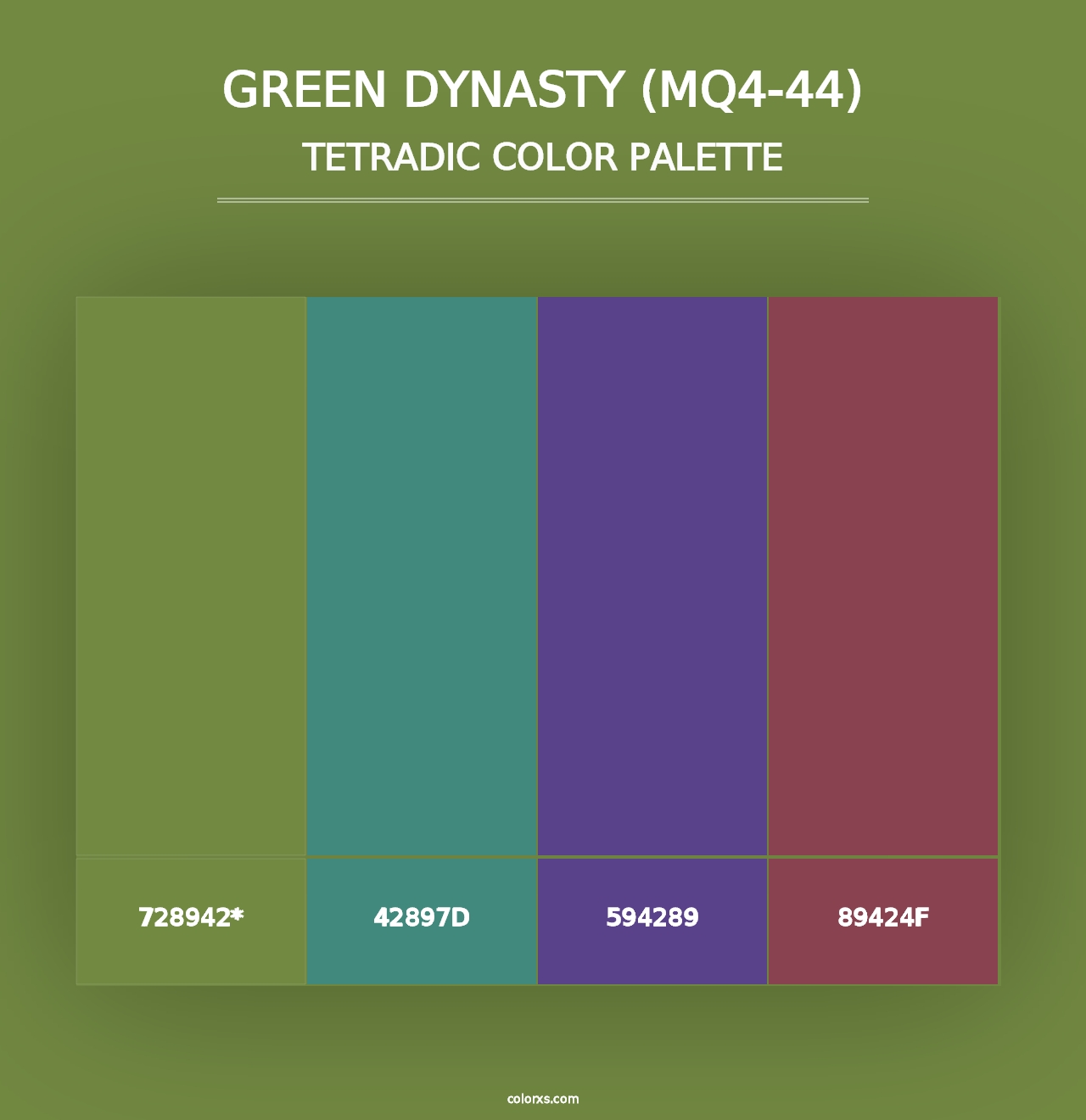 Green Dynasty (MQ4-44) - Tetradic Color Palette