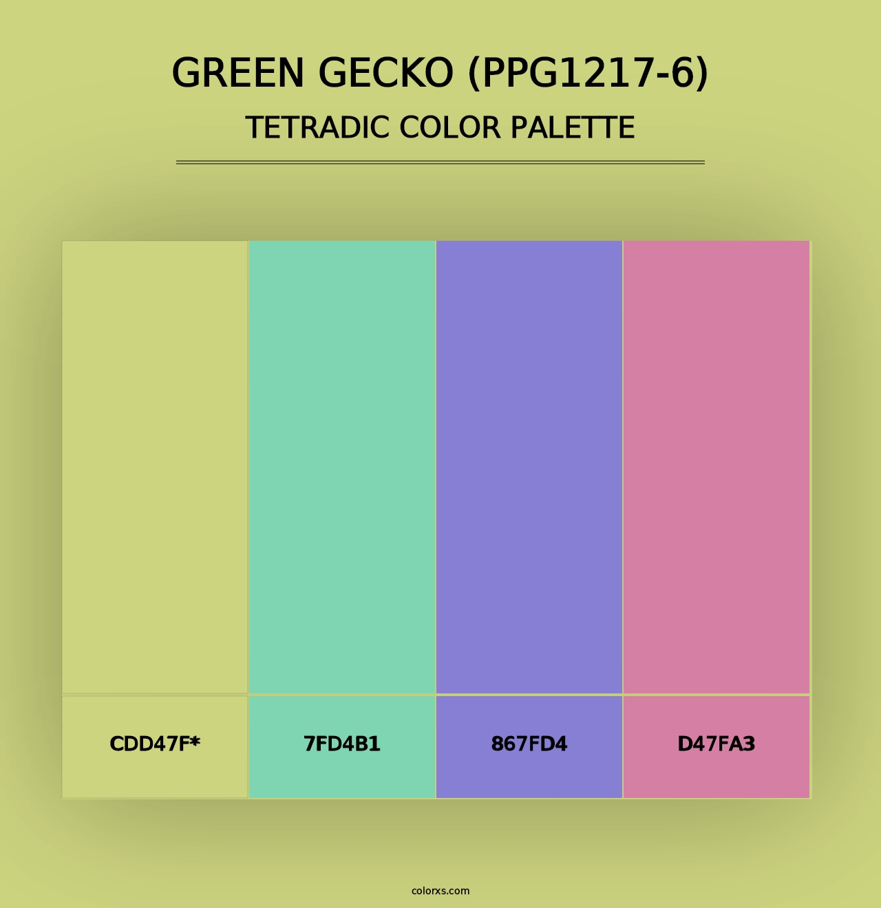 Green Gecko (PPG1217-6) - Tetradic Color Palette