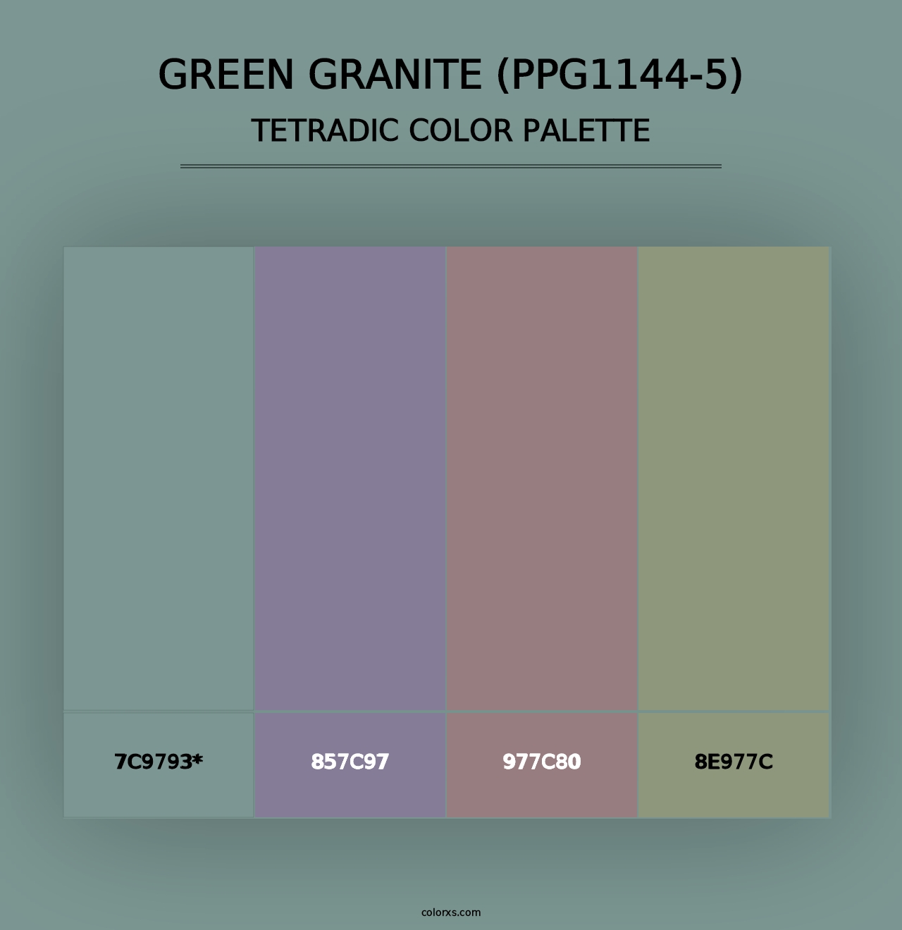 Green Granite (PPG1144-5) - Tetradic Color Palette