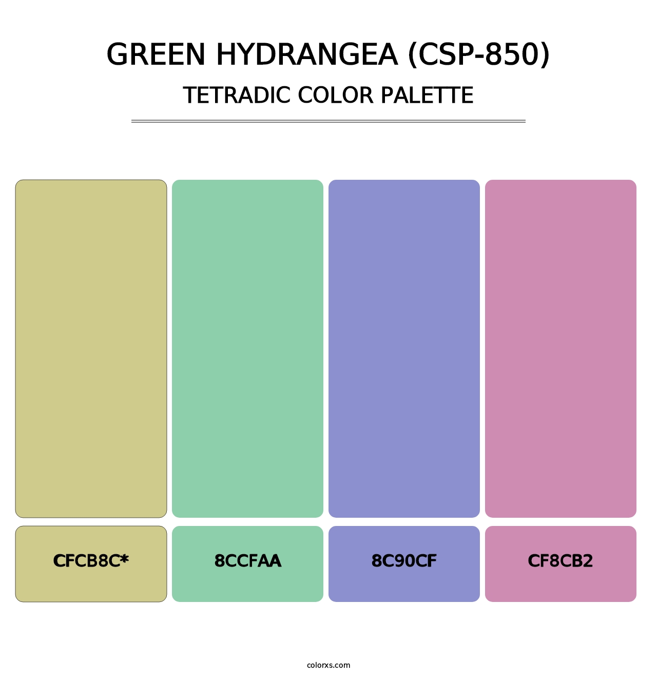 Green Hydrangea (CSP-850) - Tetradic Color Palette