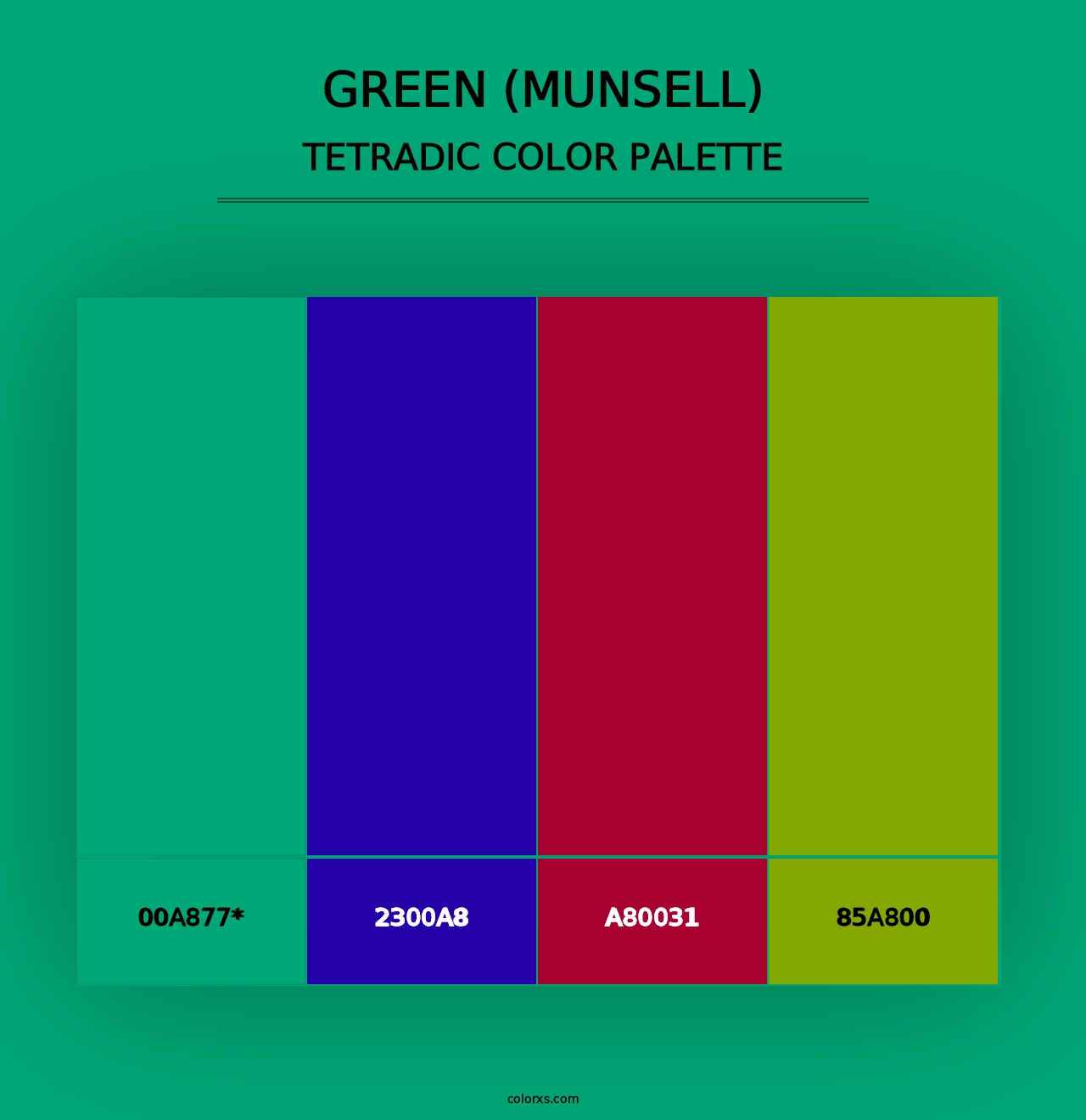 Green (Munsell) - Tetradic Color Palette