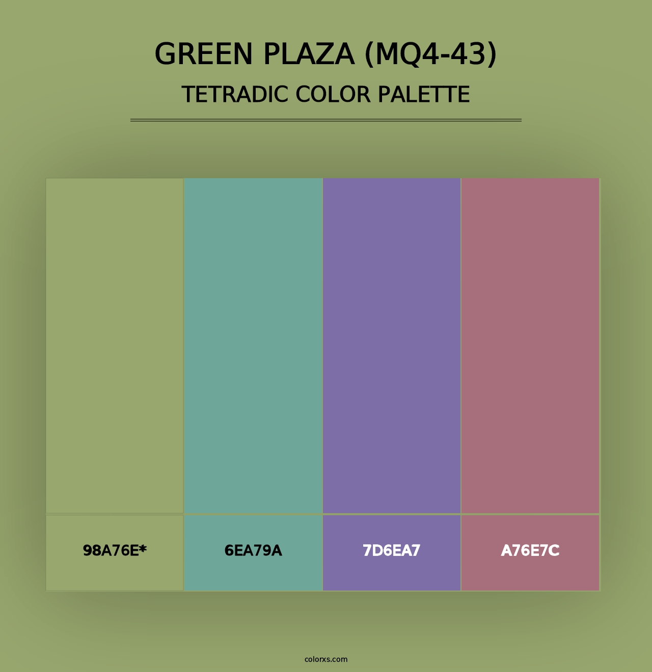 Green Plaza (MQ4-43) - Tetradic Color Palette