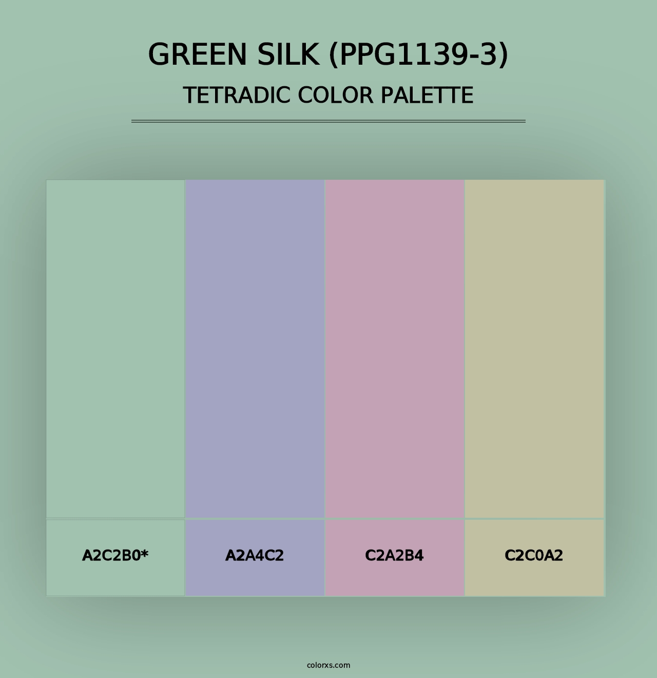 Green Silk (PPG1139-3) - Tetradic Color Palette