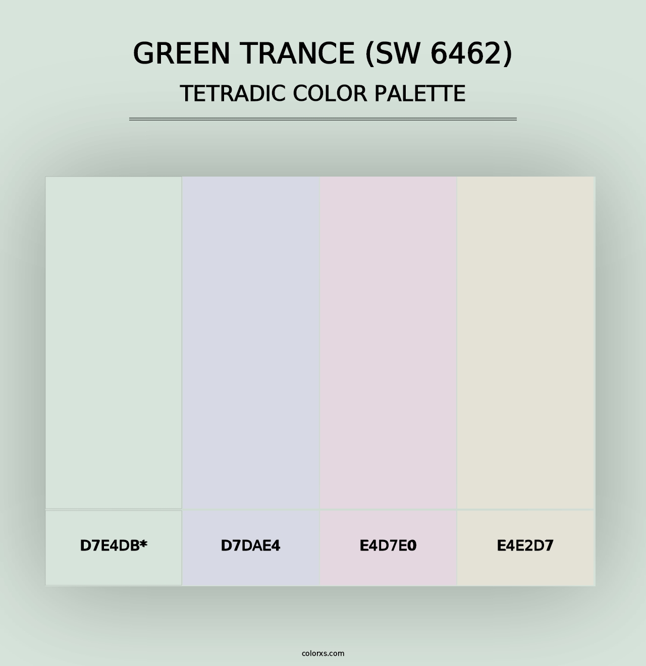 Green Trance (SW 6462) - Tetradic Color Palette