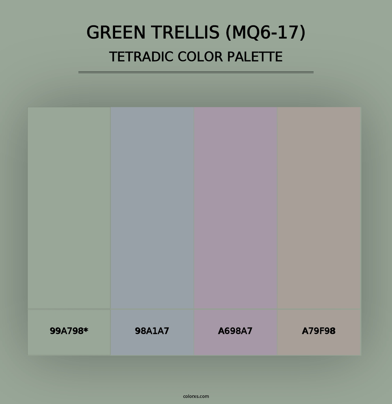 Green Trellis (MQ6-17) - Tetradic Color Palette