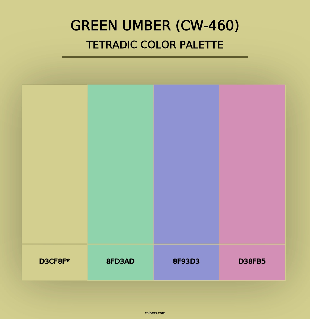 Green Umber (CW-460) - Tetradic Color Palette