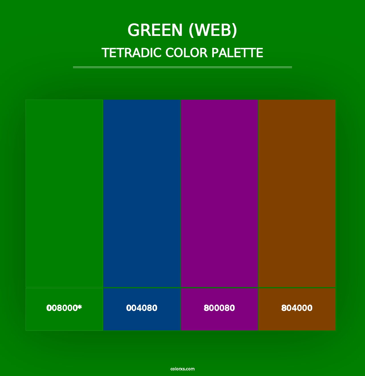 Green (Web) - Tetradic Color Palette