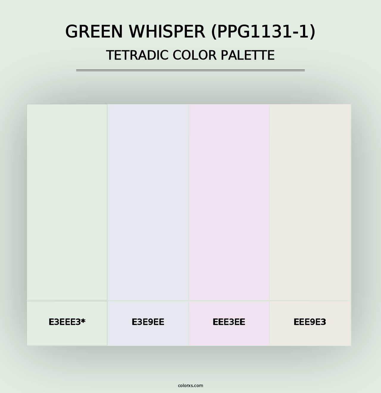 Green Whisper (PPG1131-1) - Tetradic Color Palette