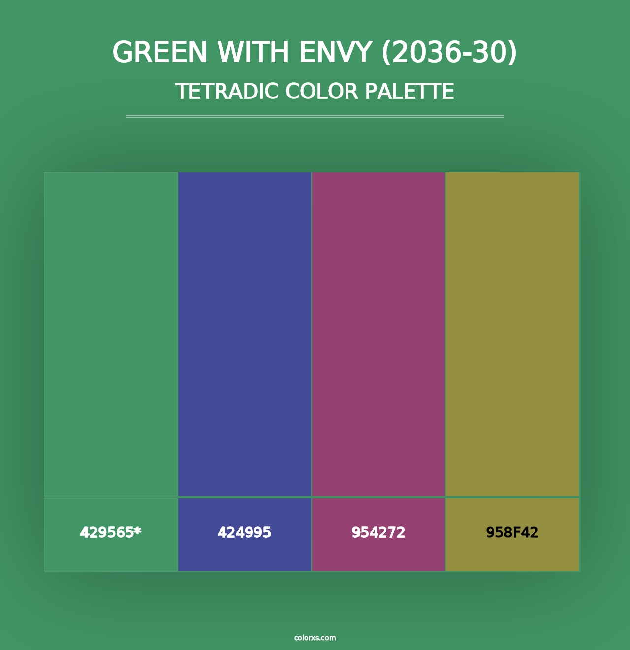 Green with Envy (2036-30) - Tetradic Color Palette